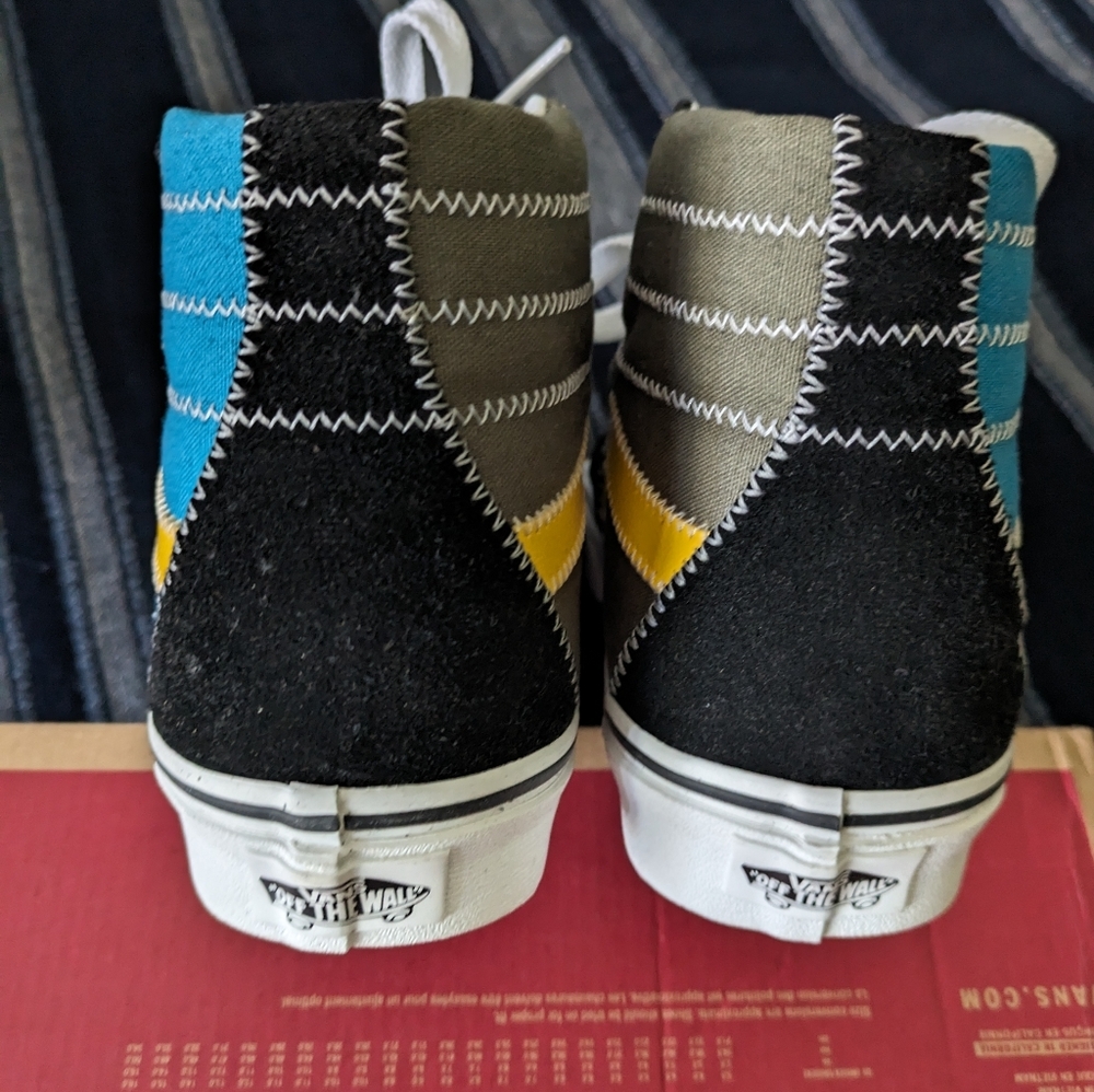 Vans SK8 HI Zig Zag Multi Blue Green Suede Canvas Women 6 VN0A4BV619Y 042024 - Picture 8 of 8